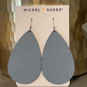 Never worn!  Nickel & Suede Chambray Earrings (M)